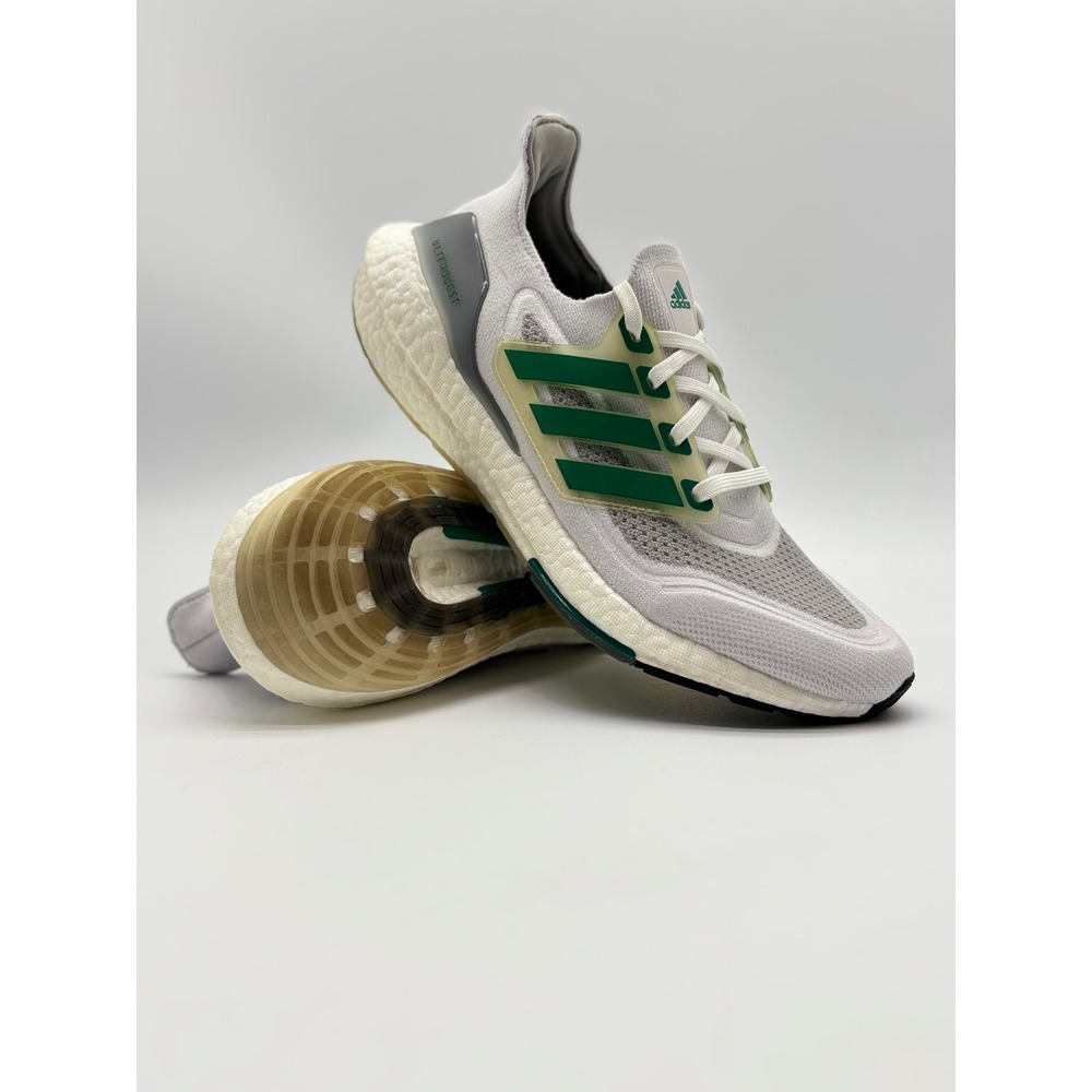 Adidas Ultraboost 21 Grey Green Men's Running Shoes FZ2326 Size 9.5